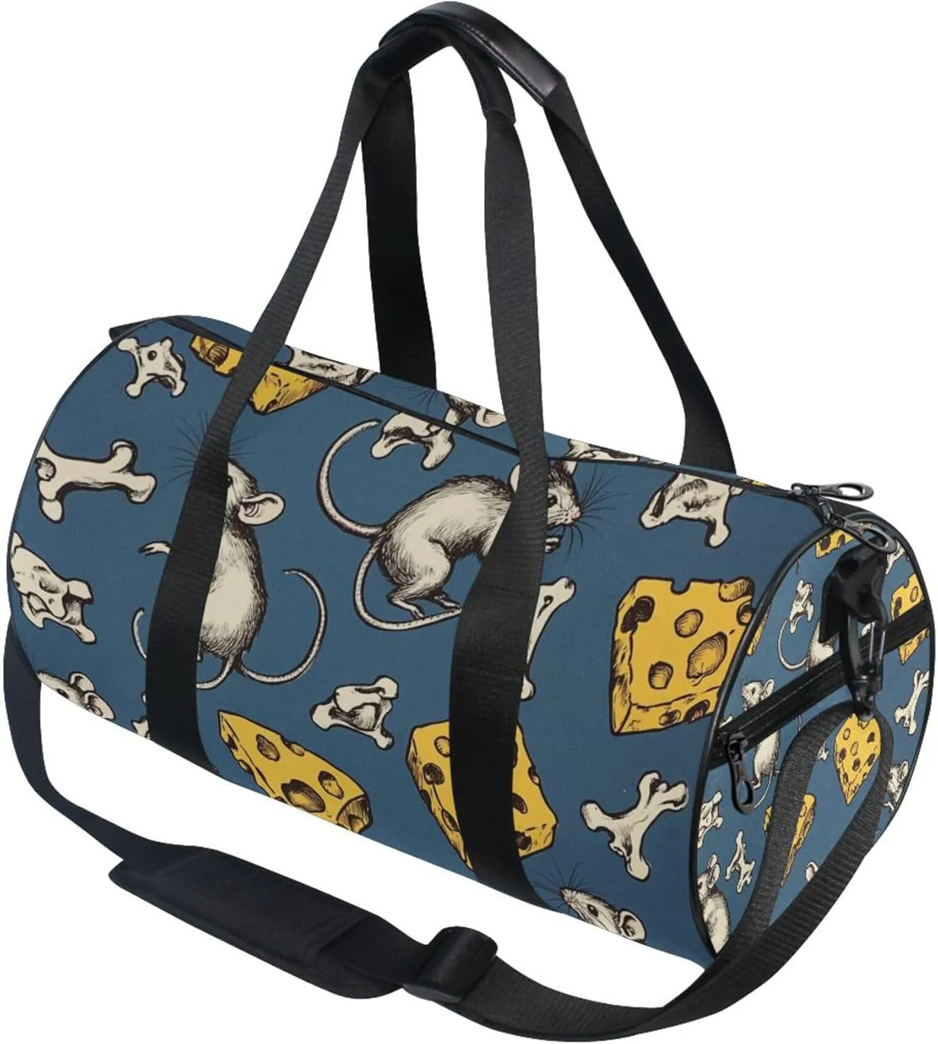 Many Mice Cheese Gym Duffle Bag Women Men Sports Fitness Bag for Travel Workout Gymnastics Dance Ballet