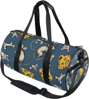 Many Mice Cheese Gym Duffle Bag Women Men Sports Fitness Bag for Travel Workout Gymnastics Dance Ballet