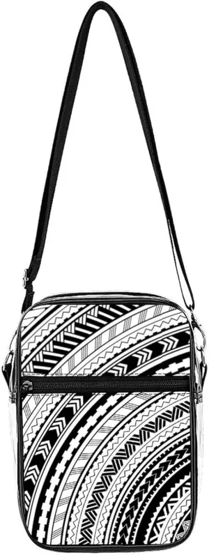 Maori Style Ethhnic Ornaments Clear Stadium Crossbody Bag Small Shoulder Purse Adjustable Strap Handbag for Women Men