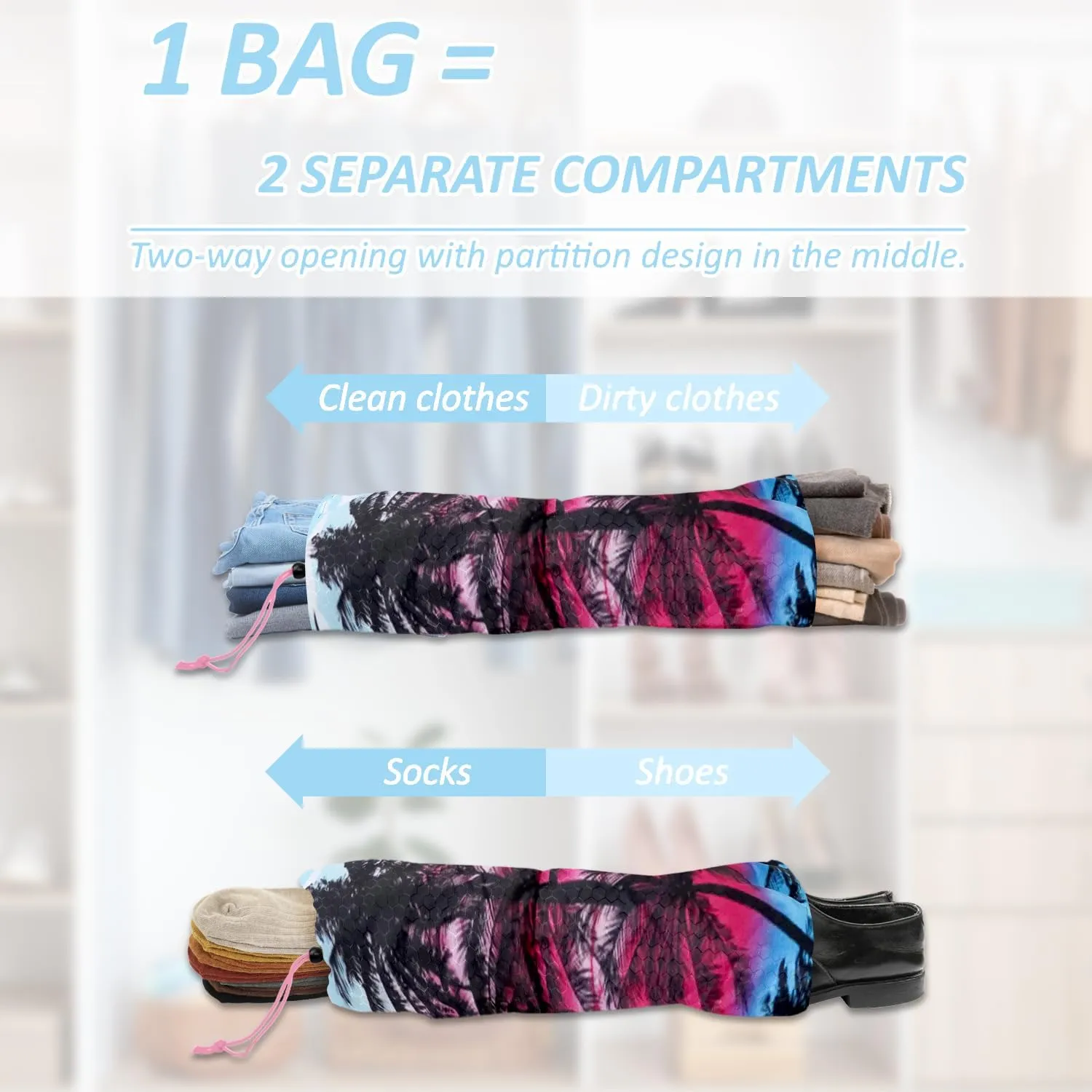 Maple Tree Compression Packing Cube (7 Piece) - Lightweight Compression Organizers Travel Essential Bag for Clothes Shoes Cosmetics Toiletry