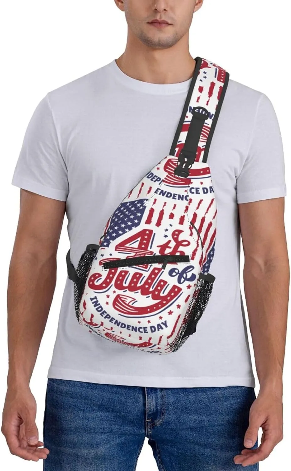 Mardi Gras American Flag Carnival Celebration Sling Bag Crossbody Bag Casual Chest Bags Travel Shoulder Backpack