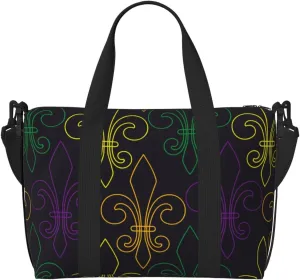 Mardi Gras Carnival Travel Bag for Women Men Weekender Bags Carry on Overnight Bag Tote Bag Yoga Gym Bag for Gym, Work, Travel, Weekend, Personal Items
