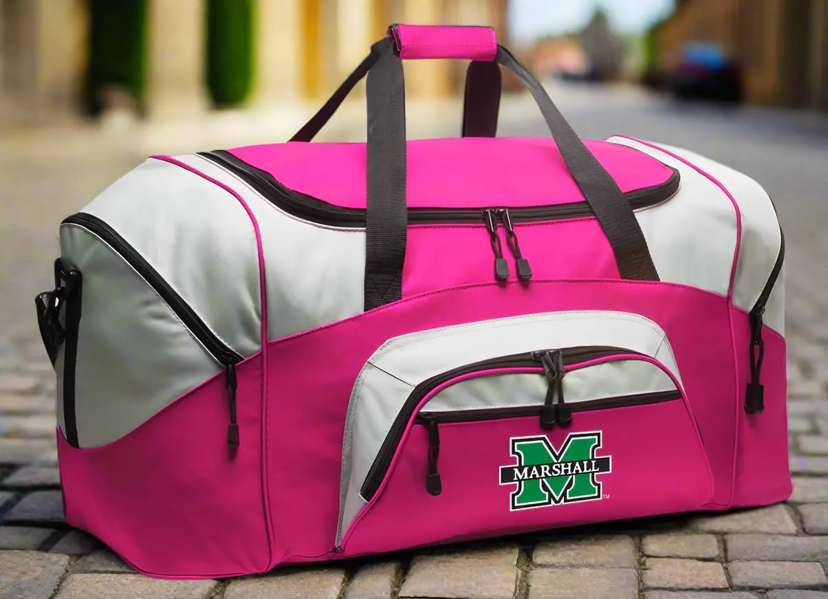 Marshall University Suitcase Duffle Bag Large Marshall Duffel Gift Idea for Her or Him (Pink)