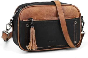 MASINTOR Crossbody Bags for Women Vegan Leather, Trendy Shoulder Purse with Adjustable Strap and Tassel