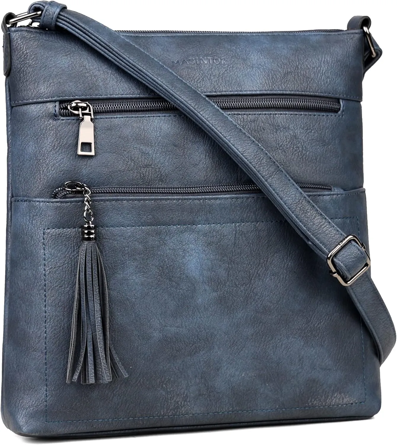 MASINTOR Crossbody Purses for Women, Multi Pocket Casual Crossbody Bag, Adjustable Strap Shoulder Bag with Tassel