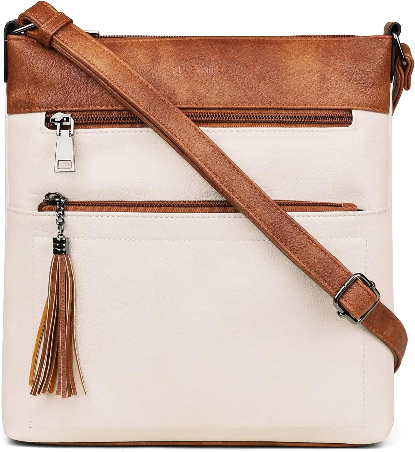 MASINTOR Crossbody Purses for Women, Multi Pocket Casual Crossbody Bag, Adjustable Strap Shoulder Bag with Tassel