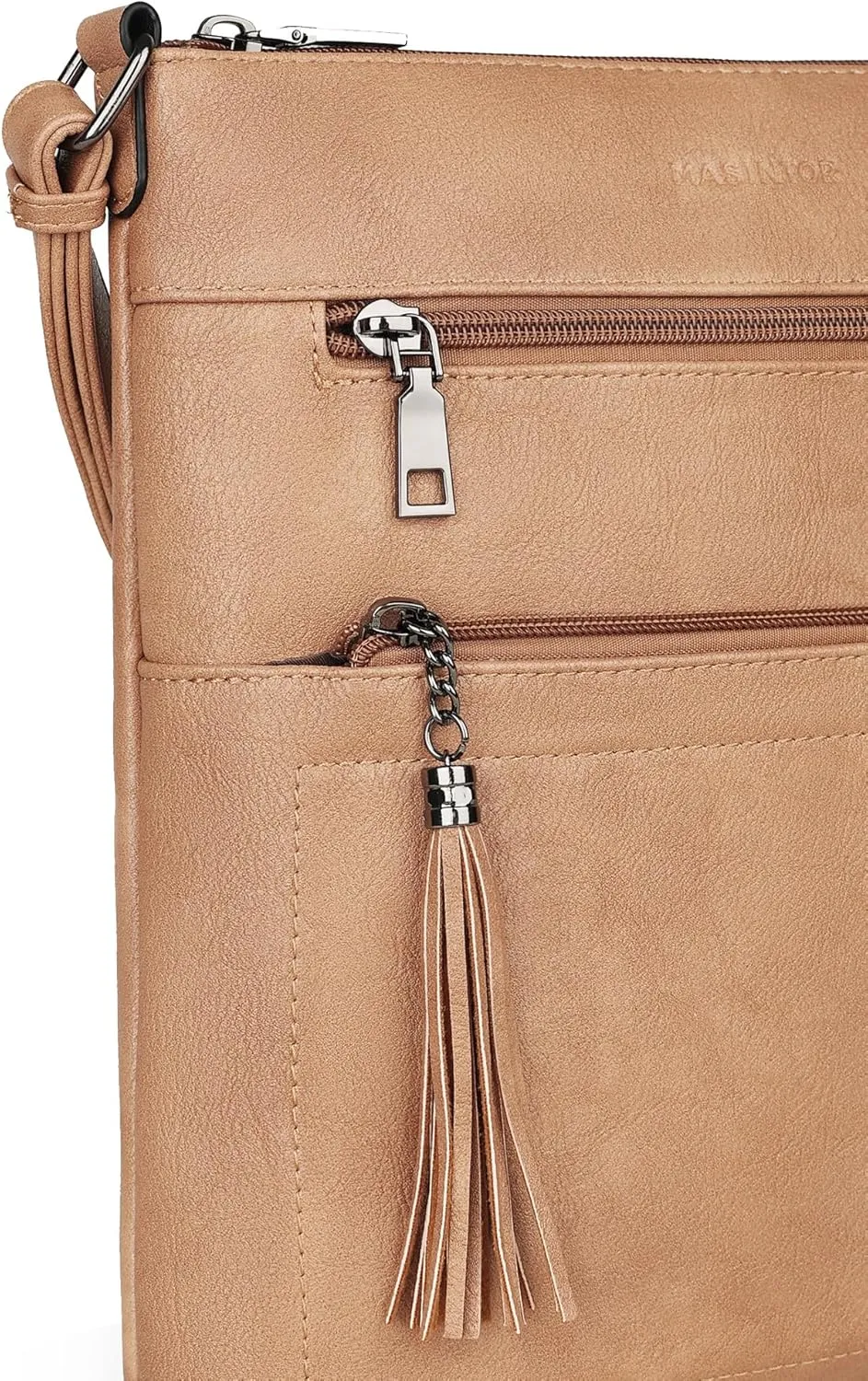 MASINTOR Crossbody Purses for Women, Multi Pocket Casual Crossbody Bag, Adjustable Strap Shoulder Bag with Tassel