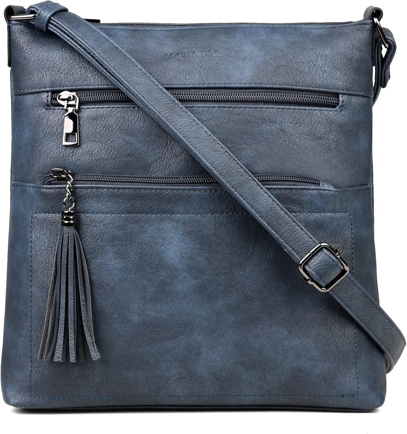 MASINTOR Crossbody Purses for Women, Multi Pocket Casual Crossbody Bag, Adjustable Strap Shoulder Bag with Tassel