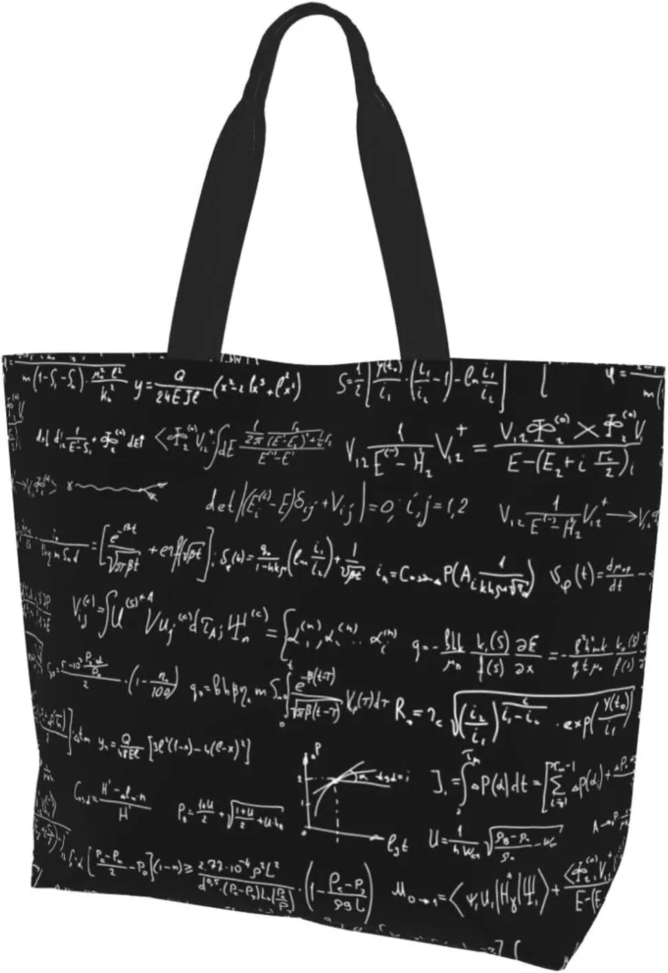 Math Canvas Tote Bag Mathematics Shoulder Bag Handbag Funny Casual Teachers Grocery Bags for Outdoor