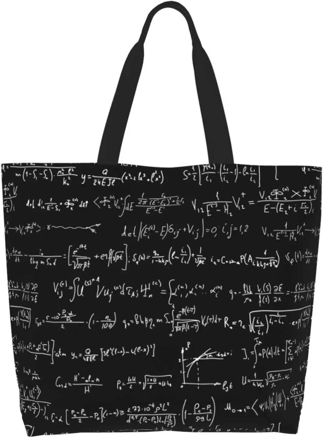 Math Canvas Tote Bag Mathematics Shoulder Bag Handbag Funny Casual Teachers Grocery Bags for Outdoor