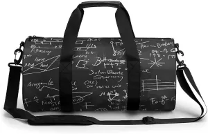 Mathematical Algebra Equations Formulas Gym Bag Workout Sports Bag Lightweight Tote Duffel Bag Travel Weekender Bag for Women Men