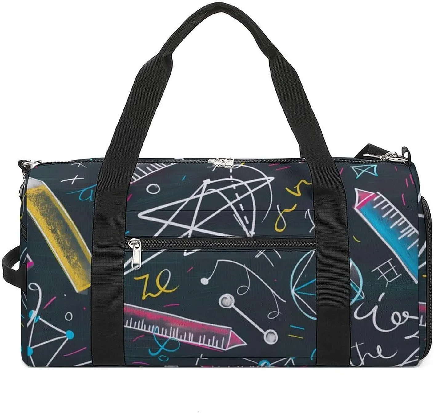 Mathematical Multicolored Formulas Gym Bag for Women Men Lightweight Duffel Bag Travel Tote Bag Sports Bag with Shoulder Strap