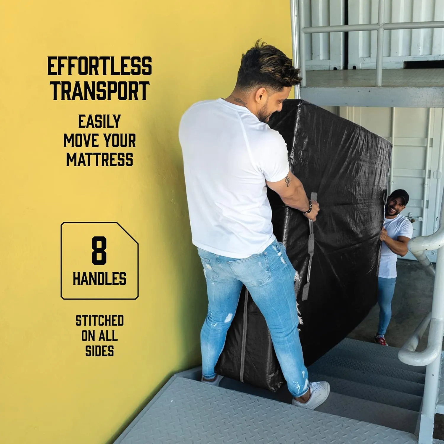 Mattress Bags for Moving with 8 Handles - Full XL Size - Extra-Thick Mattress Bag for Moving - Reusable Mattress Storage Bag - Mattress Cover for Moving with Zipper, Moving Mattress Bag Protector