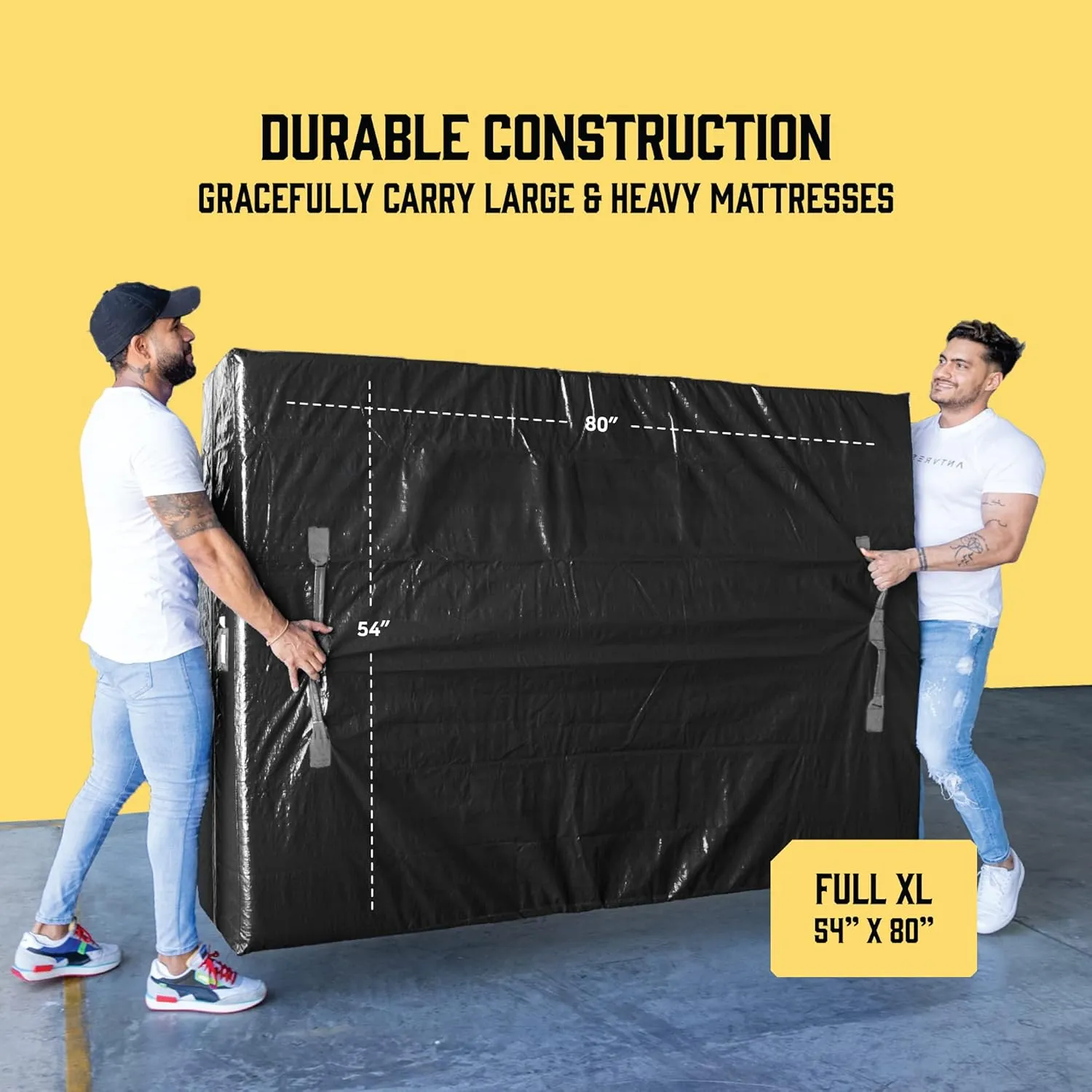 Mattress Bags for Moving with 8 Handles - Full XL Size - Extra-Thick Mattress Bag for Moving - Reusable Mattress Storage Bag - Mattress Cover for Moving with Zipper, Moving Mattress Bag Protector