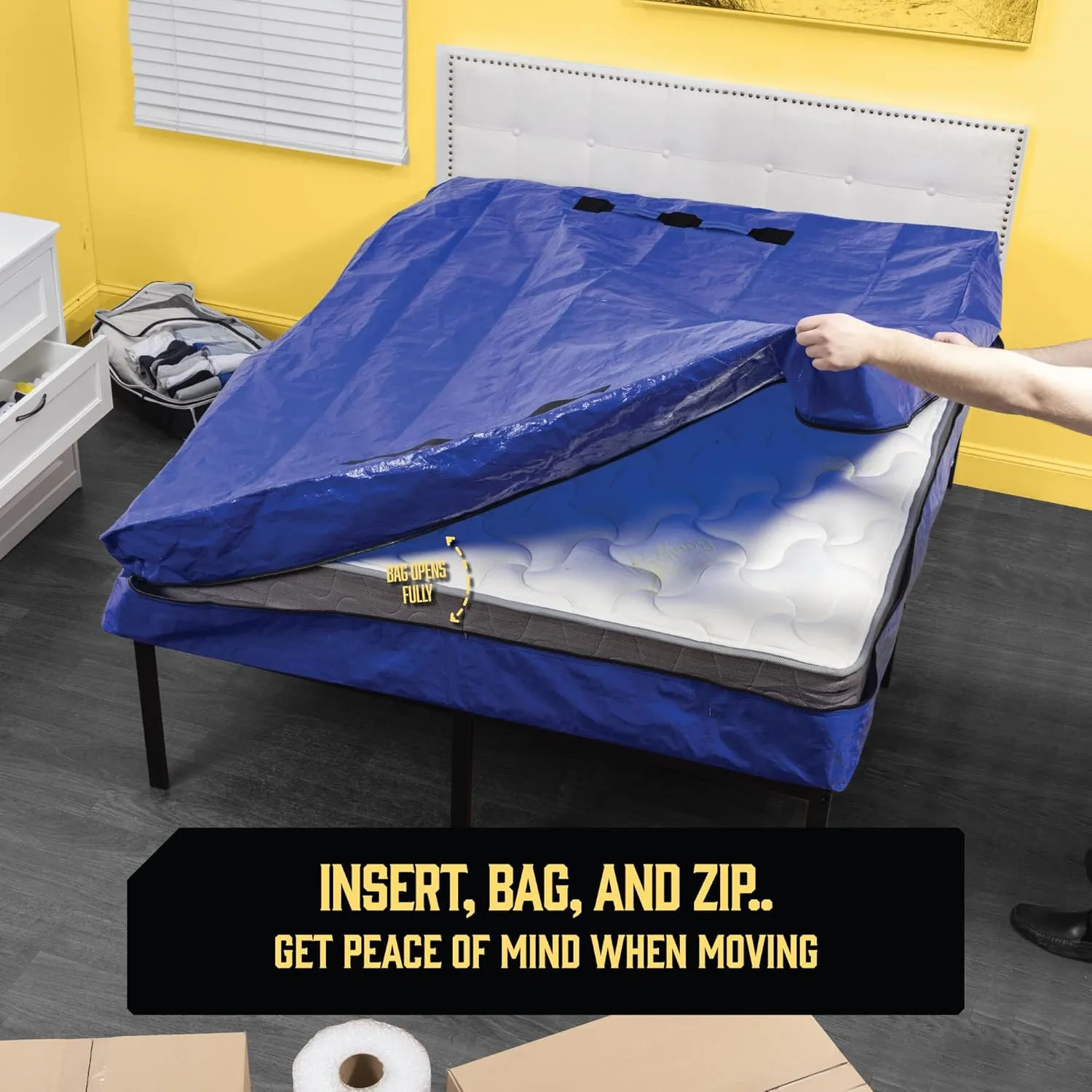 Mattress Bags for Moving with 8 Handles - Twin XL Size - Extra-Thick Mattress Bag for Moving - Reusable Mattress Storage Bag - Mattress Cover for Moving with Zipper, Moving Mattress Bag Protector
