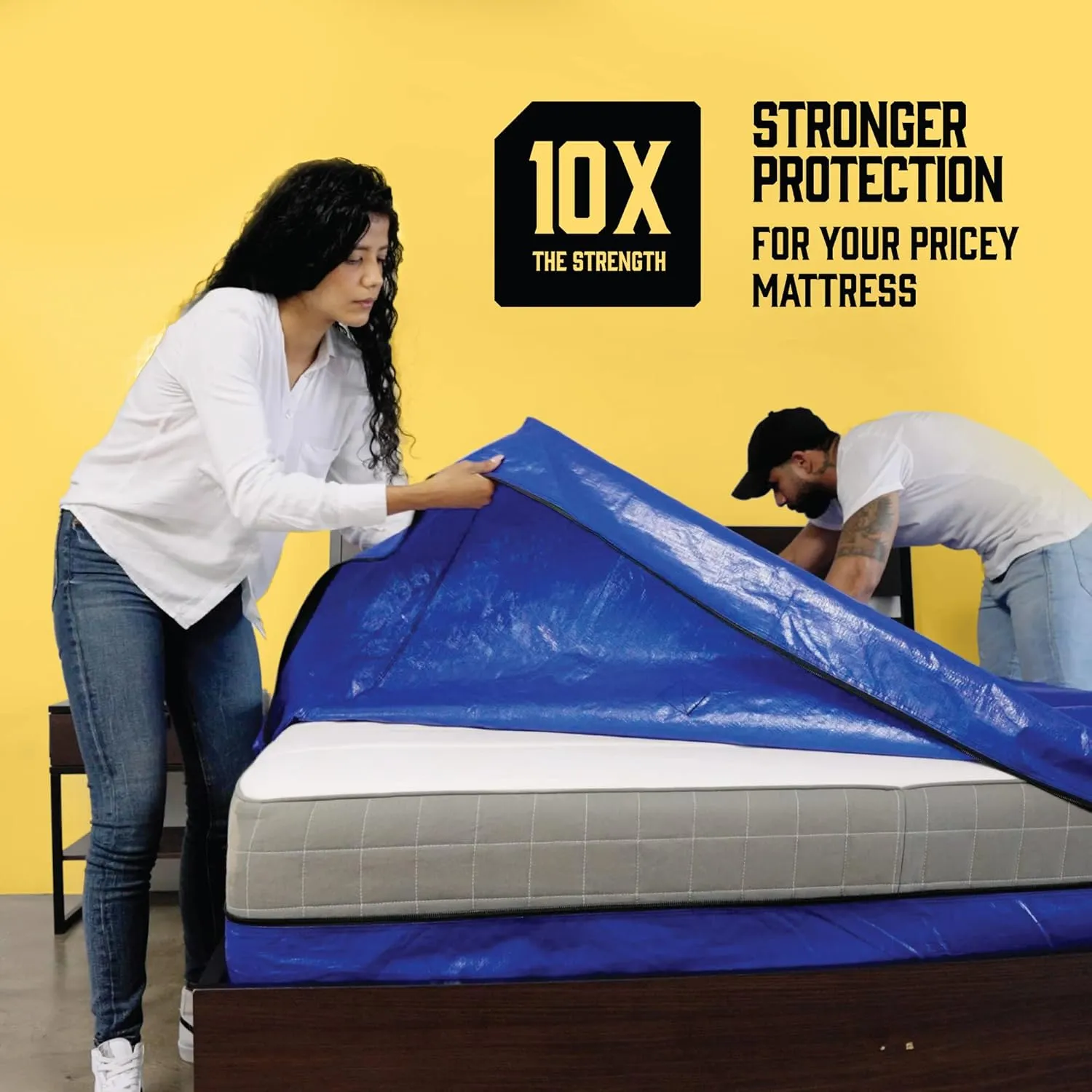 Mattress Bags for Moving with 8 Handles - Twin XL Size - Extra-Thick Mattress Bag for Moving - Reusable Mattress Storage Bag - Mattress Cover for Moving with Zipper, Moving Mattress Bag Protector