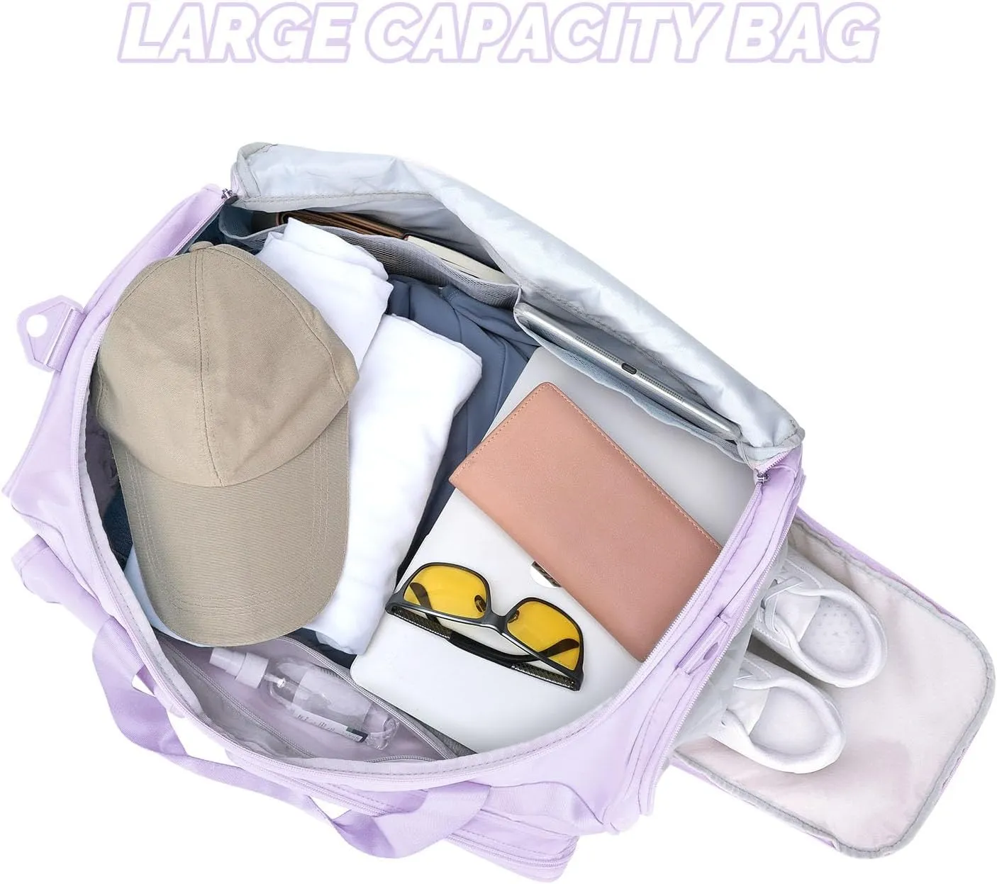 MAXTOP Travel Duffle Bag for Women Carry On Tote Weekender Overnight Bag Large Capacity Duffel Bag With Shoe Compartment,Gym Tote Bag with Dry and Wet Separation