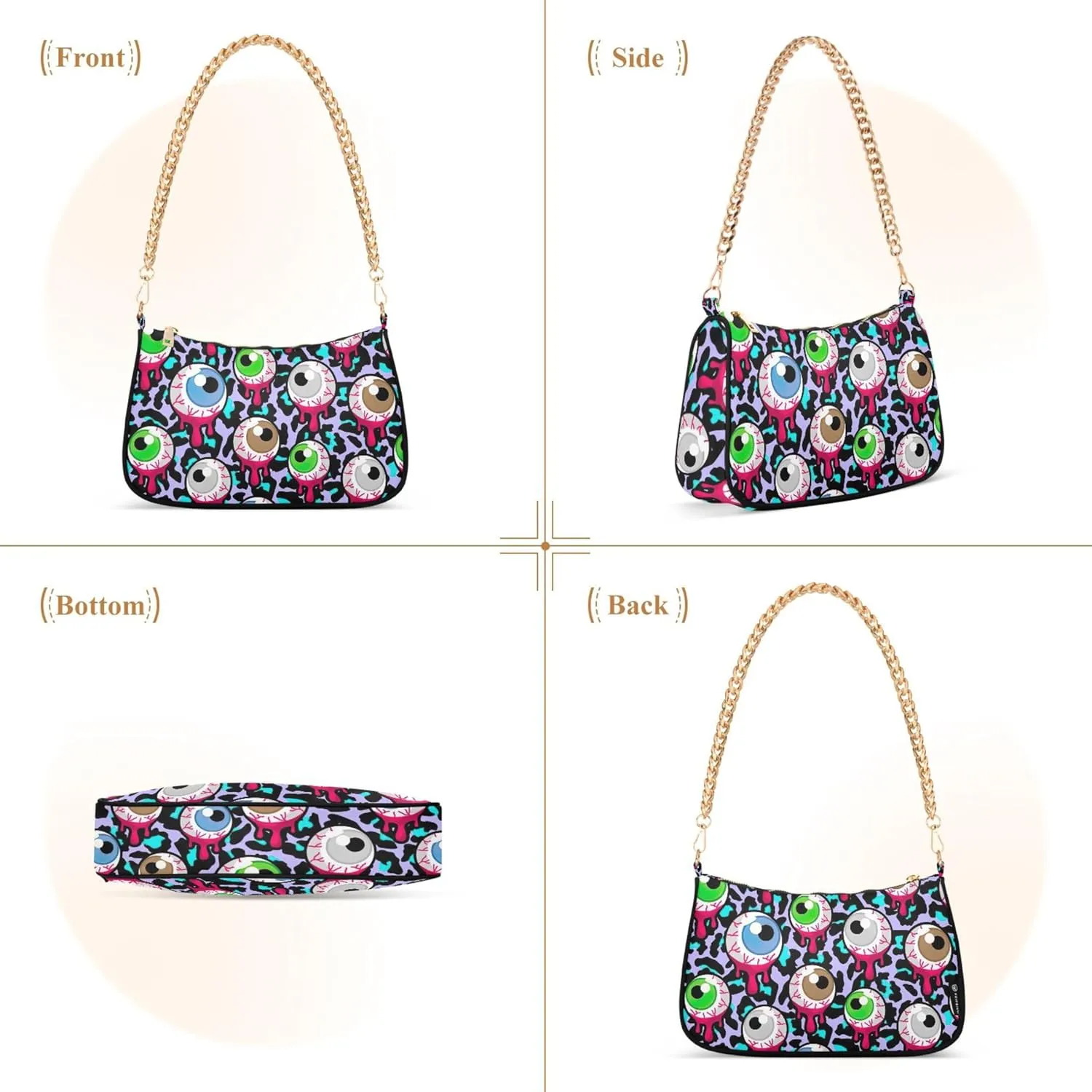 Meat Sushi Salmon Food Women's Purse Hobo Handbag Women Shoulder Handbag Chain Shoulder Bags Formal