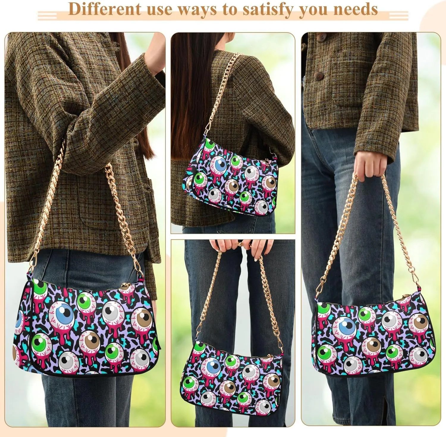 Meat Sushi Salmon Food Women's Purse Hobo Handbag Women Shoulder Handbag Chain Shoulder Bags Formal