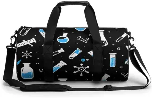 Medical Chemical Sciences Gym Bag for Men Women Cylindrical Gym Duffle Bags Travel Sports Carryon Gymbag 17.7in/9in/9in