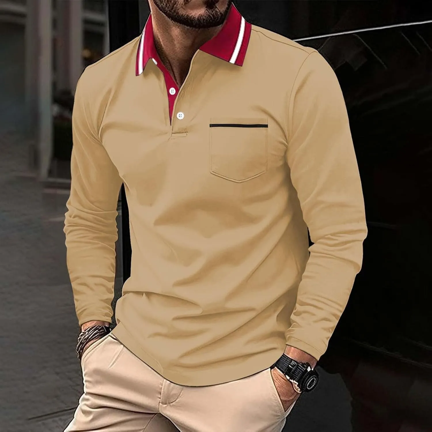 Mens Big and Tall Polo Shirts Lapel T Shirt Tops Men's Business Tops Mens Golf Shirts Dryfit Shirts for Men De