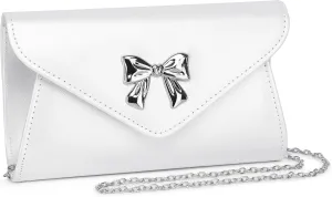 Metal Bow Women Clutch Purse Fashion PU leather handbag/shoulder bag for Wedding Party
