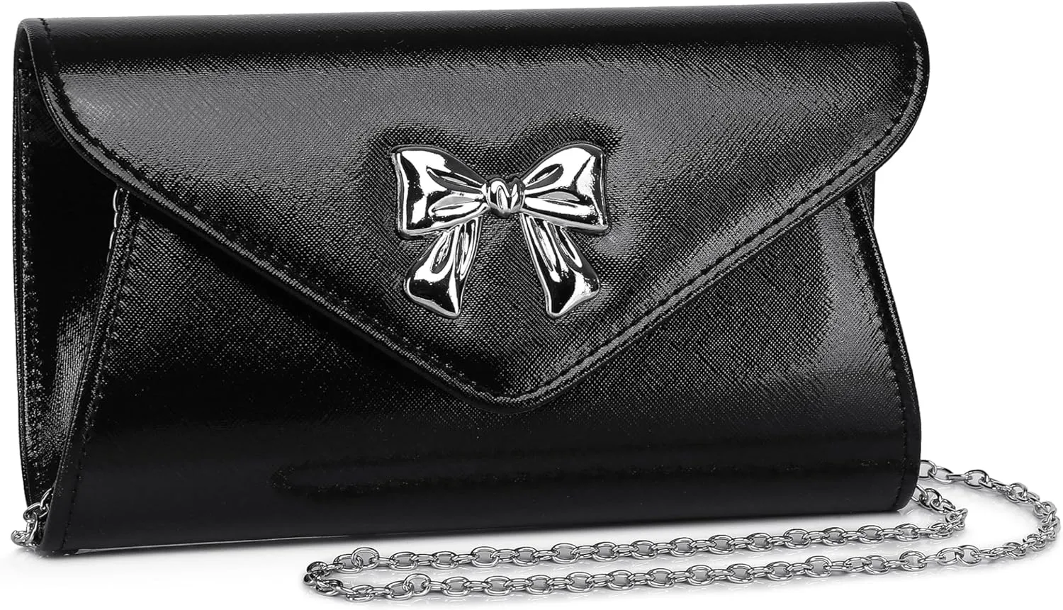 Metal Bow Women Clutch Purse Fashion PU leather handbag/shoulder bag for Wedding Party