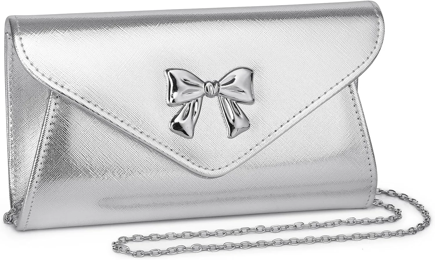 Metal Bow Women Clutch Purse Fashion PU leather handbag/shoulder bag for Wedding Party