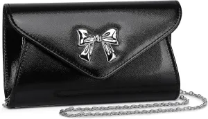 Metal Bow Women Clutch Purse Fashion PU leather handbag/shoulder bag for Wedding Party