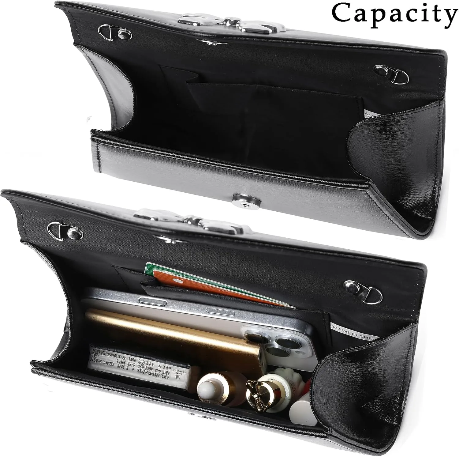 Metal Bow Women Clutch Purse Fashion PU leather handbag/shoulder bag for Wedding Party