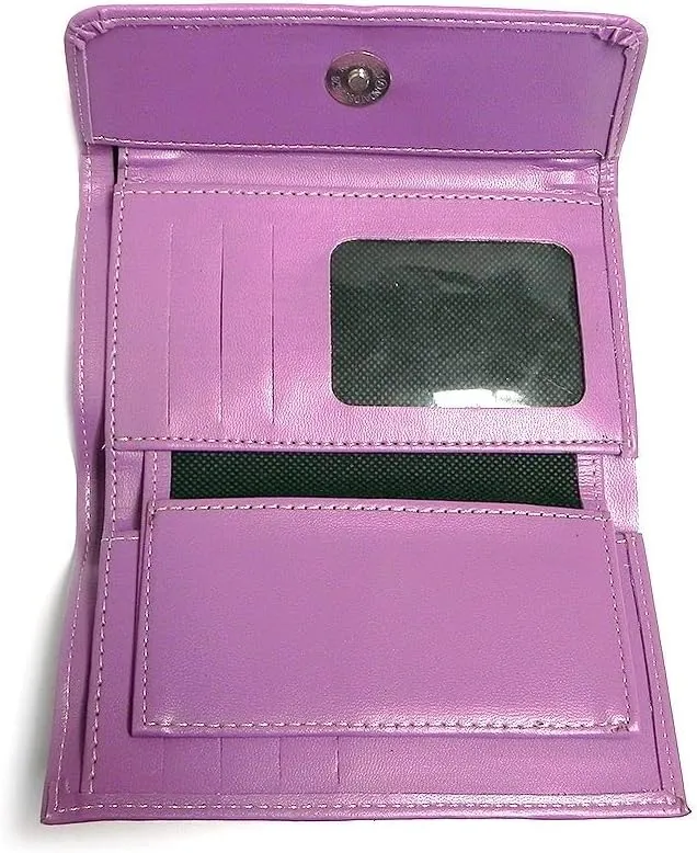 Mia Jewel Shop Multicolored Tribal Striped Print Leather Trifold Wallet ID Window Card Slots - Womens Fashion Handmade Bags Boho Travel Accessories (Lavender)
