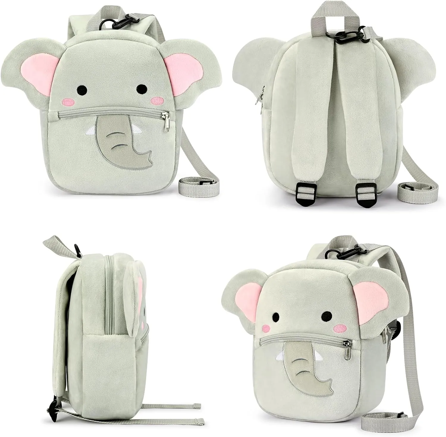 mibasies Toddler Backpacks for Girls 2-4: Plush Backpack -3D Animal Cartoon Mini Travel Bag -10 inch Toddler Backpack Leash