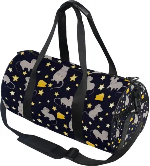 Mice with Cheese Stars Gym Duffle Bag Women Men Sports Fitness Bag for Travel Workout Gymnastics Dance Ballet