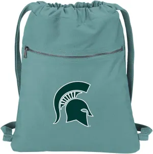 Michigan State University Drawstring Backpack RICH CANVAS Michigan State Cinch Bag (Green)