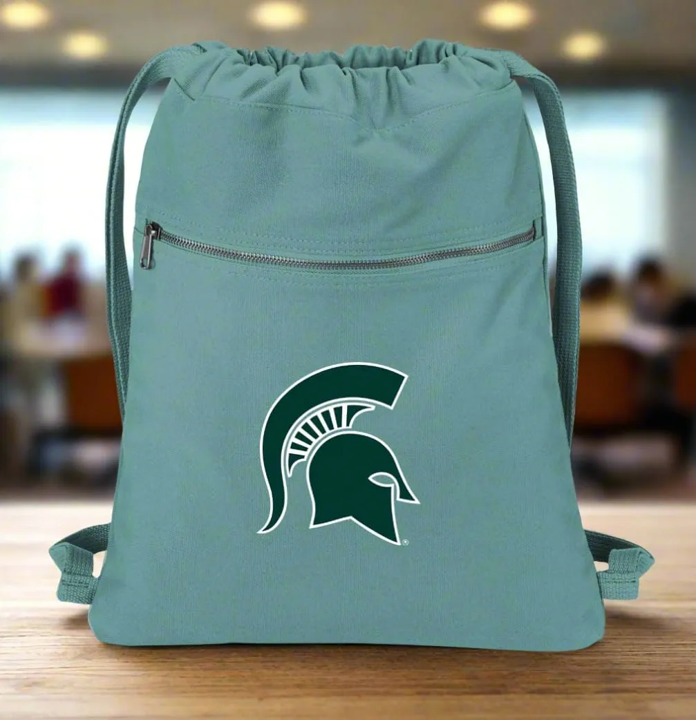 Michigan State University Drawstring Backpack RICH CANVAS Michigan State Cinch Bag (Green)