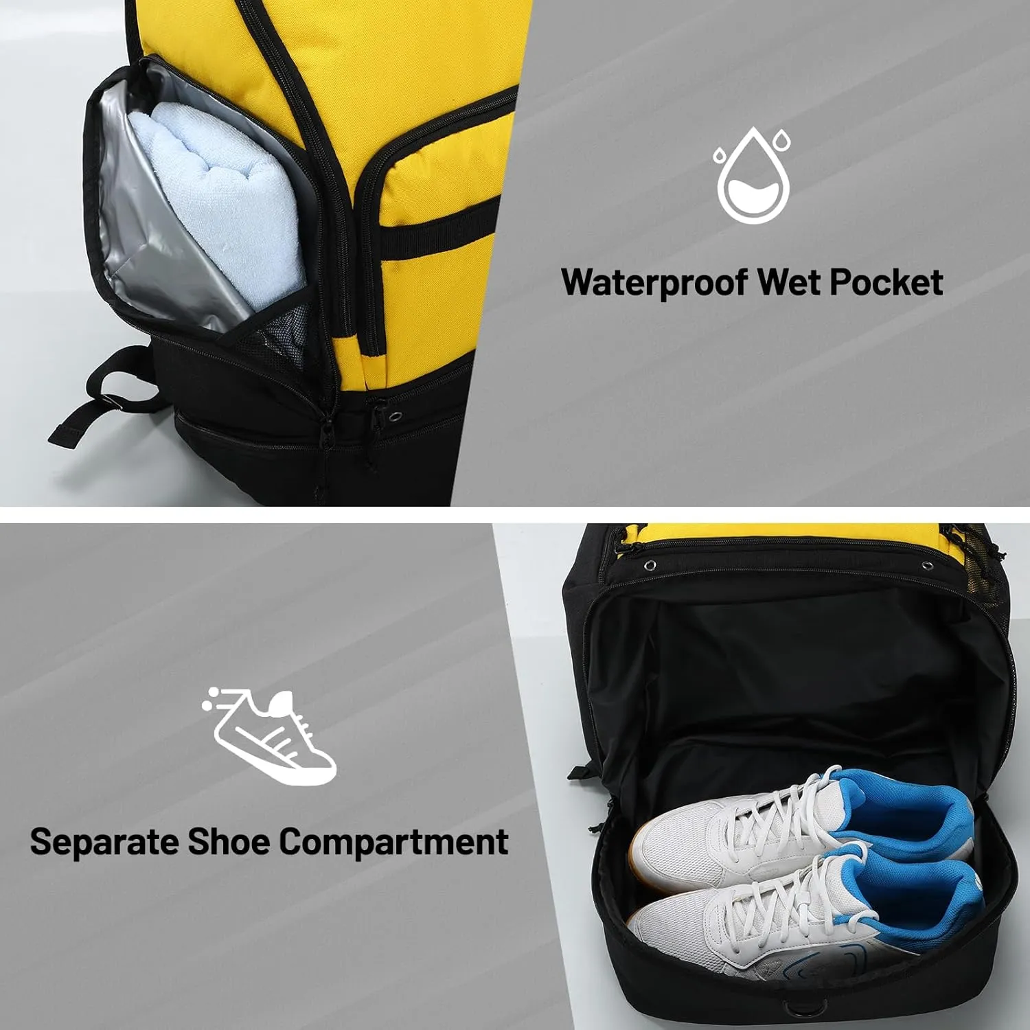 MIER Basketball Backpack Bags Sports Gym Backpacks with Shoe Compartment and Ball Holder for Adult Men Large Soccer Bag