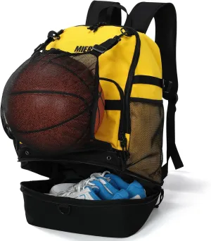 MIER Basketball Backpack Bags Sports Gym Backpacks with Shoe Compartment and Ball Holder for Adult Men Large Soccer Bag