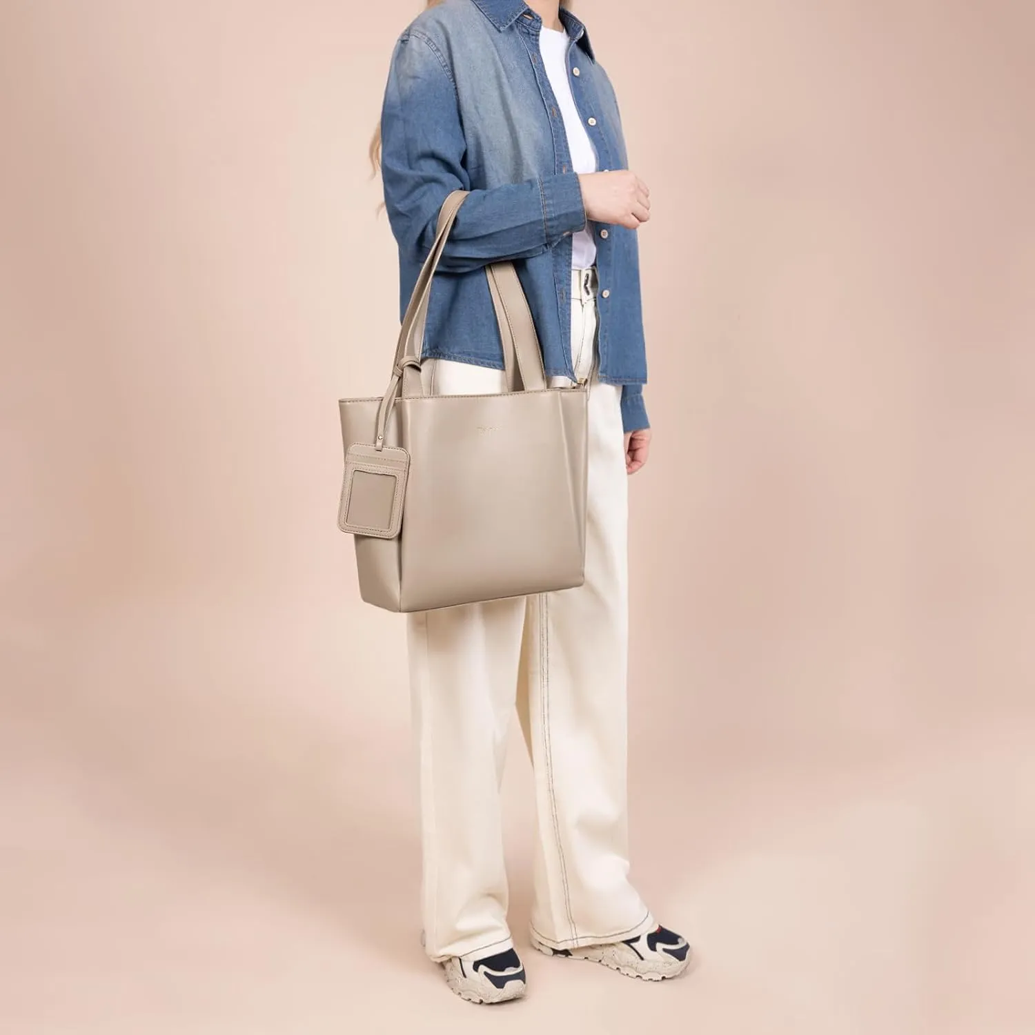 Milan Chiva Work Tote Bags for Women Middle Urban Tote Bag with Zip Compartments