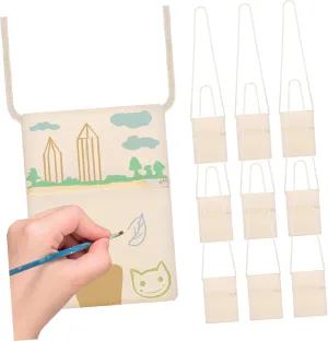 Milisten Blank Crossbody Phone Bag Canvas Tote Bag for Crafting Decor Heat Transfer Sturdy Lightweight Washable