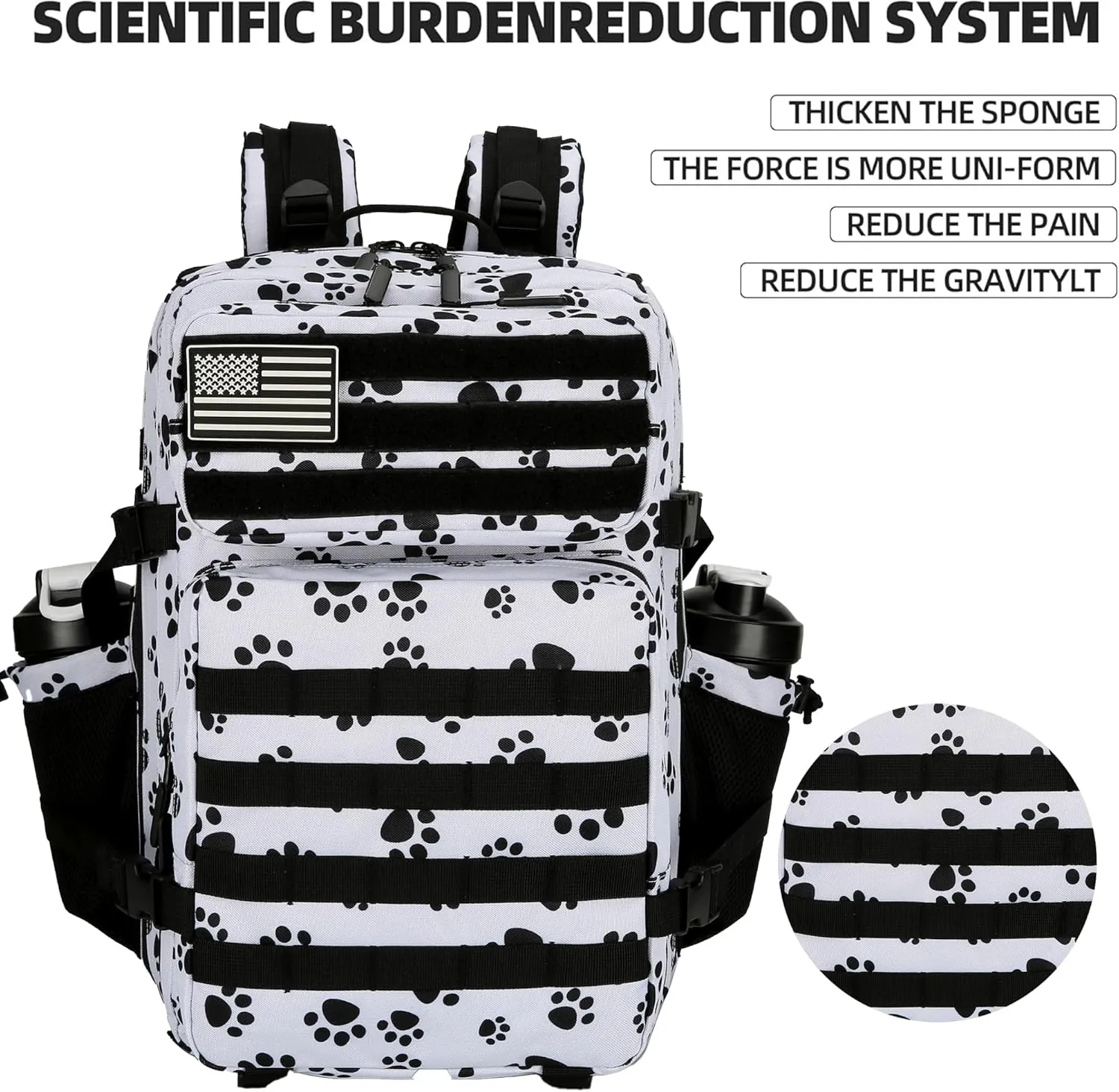 Military 45L Tactical Assault Backpack 3 day assault pack with Molle Waterproof backpack Rucksack for Tactical Backpacks