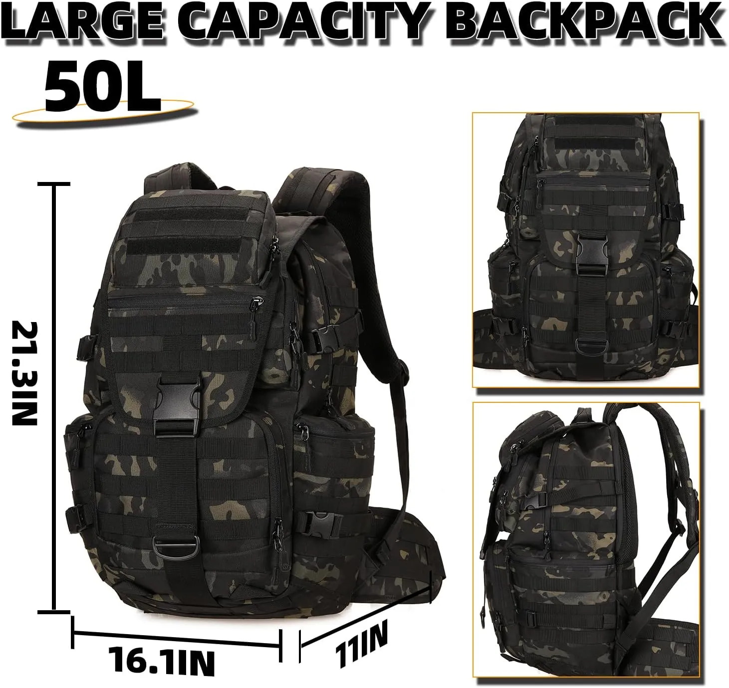 Military Tactical Backpack Waterproof Outdoor Hunting Backpack Large Capacity Hunting Day Pack