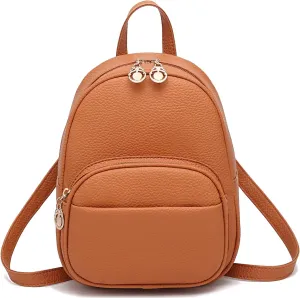 Mini Backpack for Women Girls Leather Backpacks Casual Small Daypack Shoulder Bag with Pockets