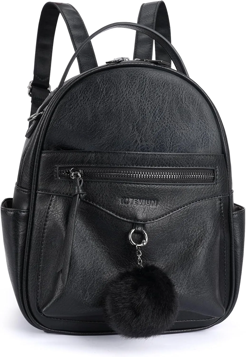 Mini Backpack Purse for Women Fashion Cute Small Travel Backpacks Pompom Daypacks Shoulder Handbag