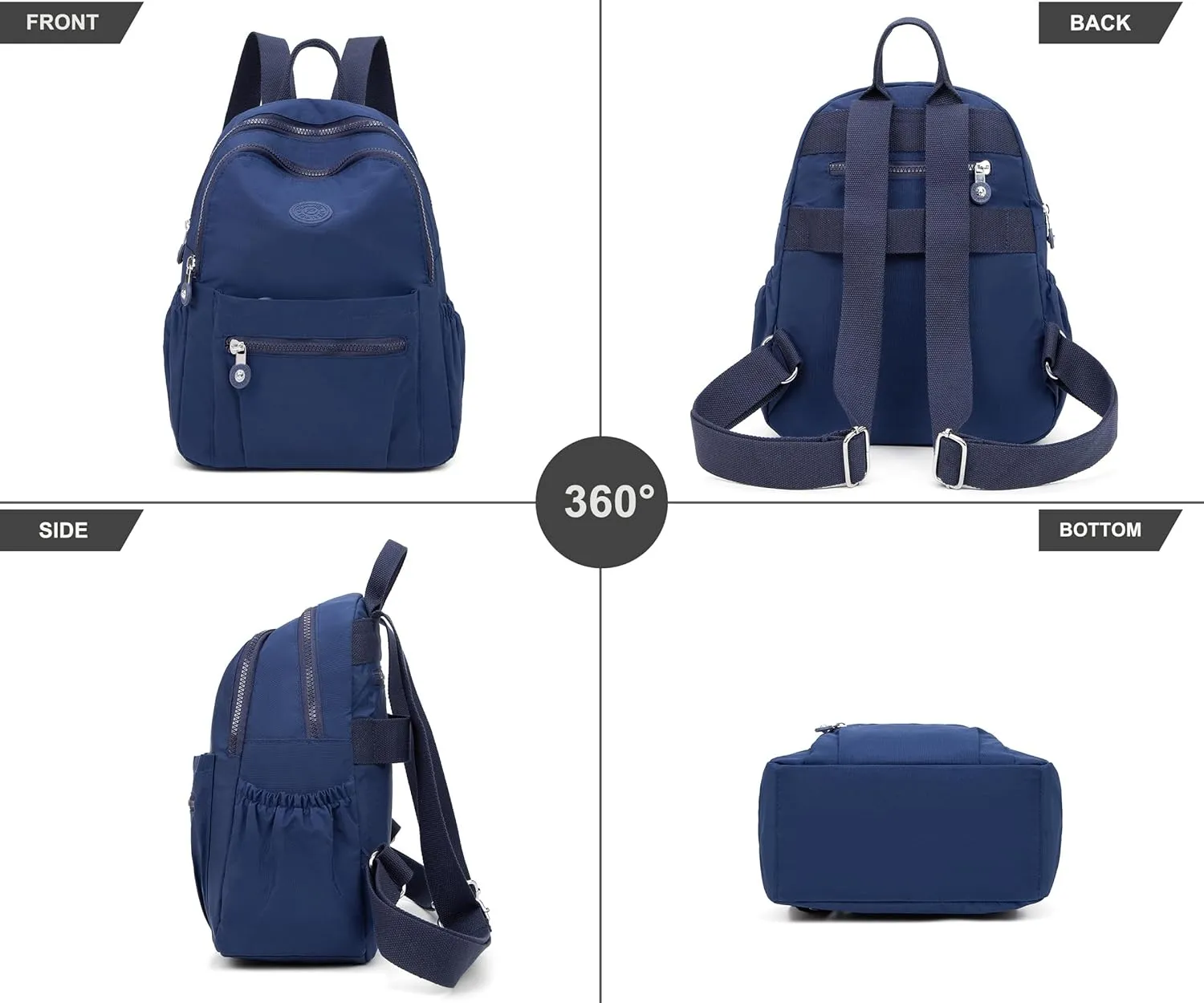Mini Backpack Purse for Women,Small Nylon backpacks for Ladies Backpacks Women Anti Theft Travel Bag (Dark Blue)