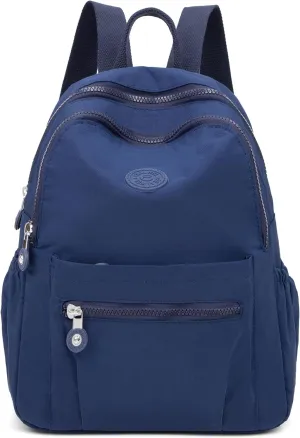 Mini Backpack Purse for Women,Small Nylon backpacks for Ladies Backpacks Women Anti Theft Travel Bag (Dark Blue)