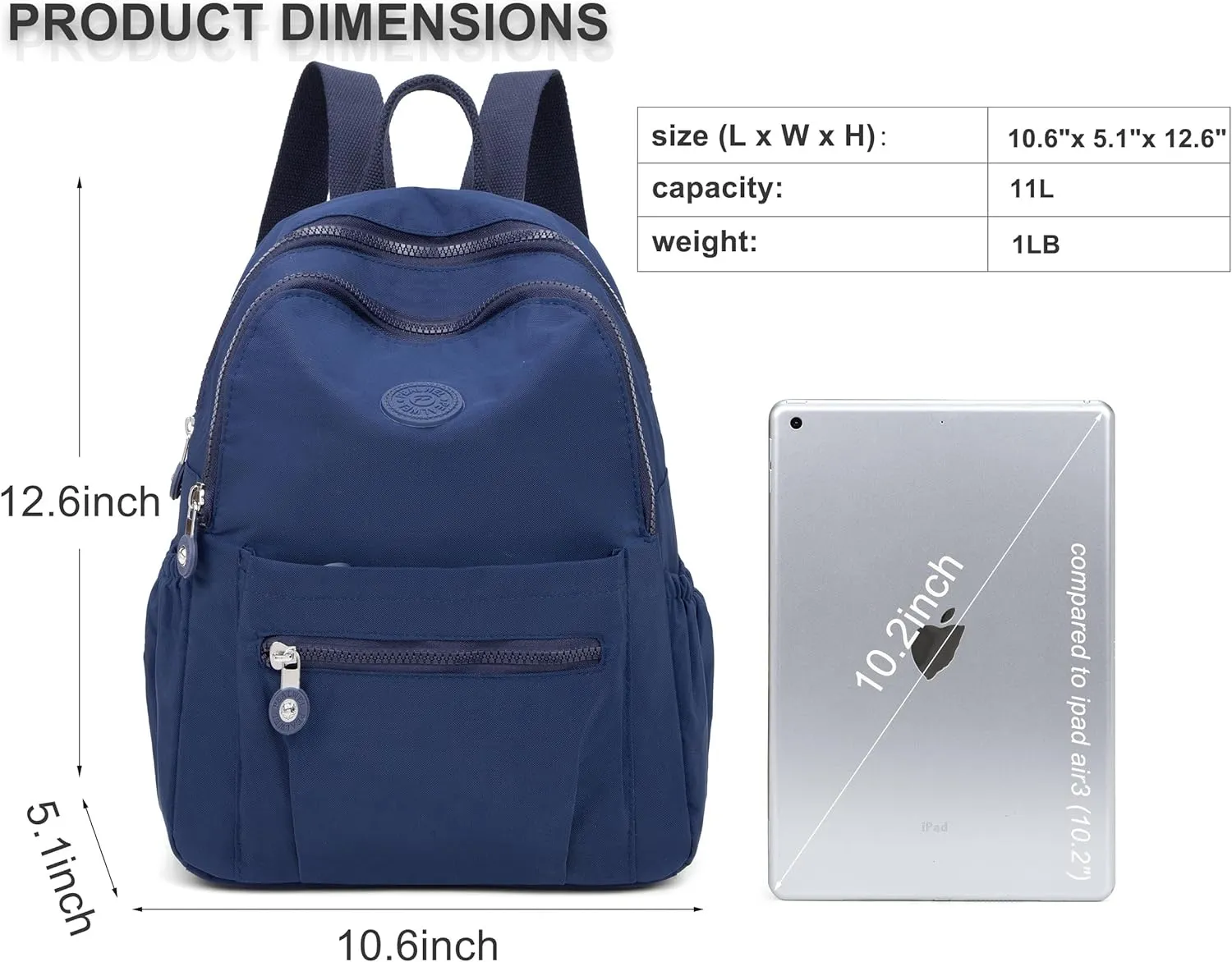 Mini Backpack Purse for Women,Small Nylon backpacks for Ladies Backpacks Women Anti Theft Travel Bag (Dark Blue)