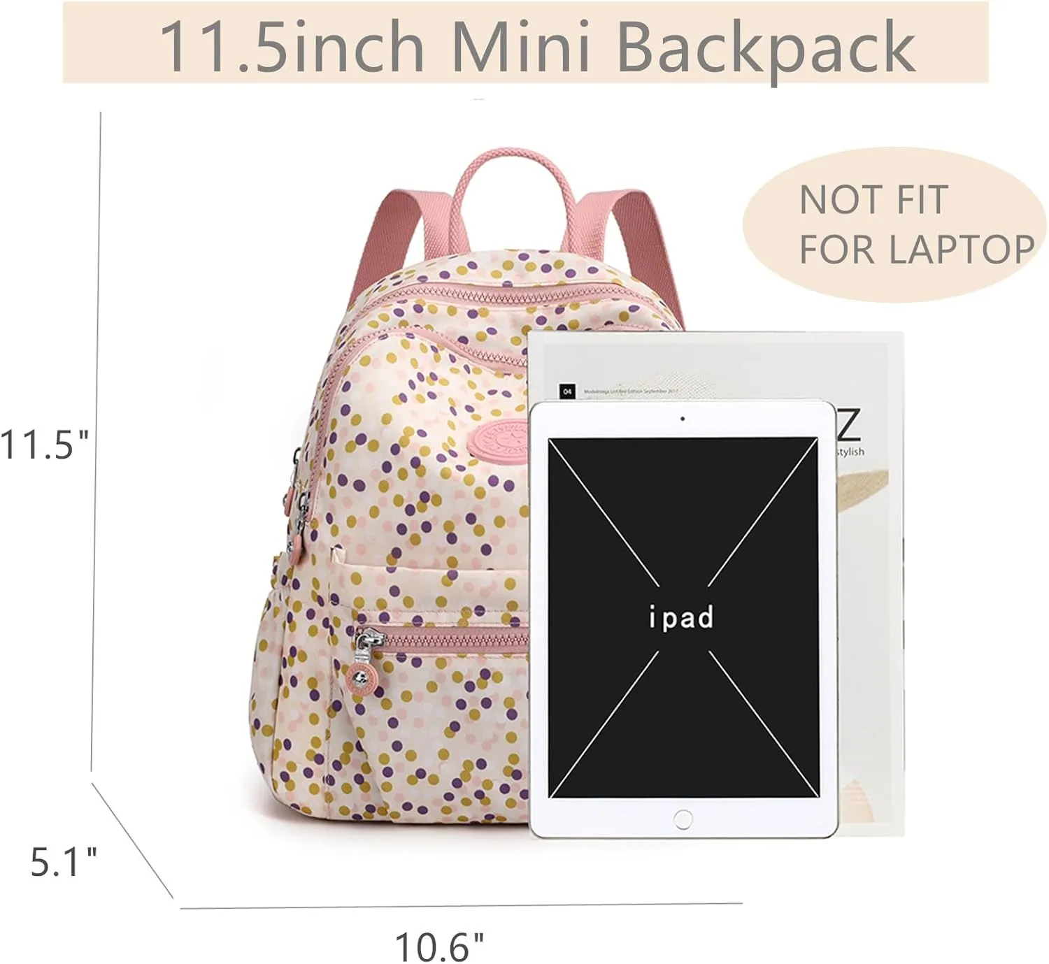 Mini Nylon Women Backpacks,11L Small Ladies backpacks Casual Lightweight Women Shopping Travel Daypack (A-Leaves Blue)