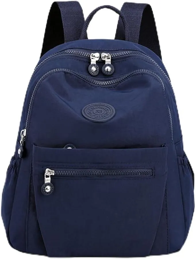 Mini Nylon Women Backpacks,11L Small Ladies backpacks Casual Lightweight Women Shopping Travel Daypack (Navy Blue)