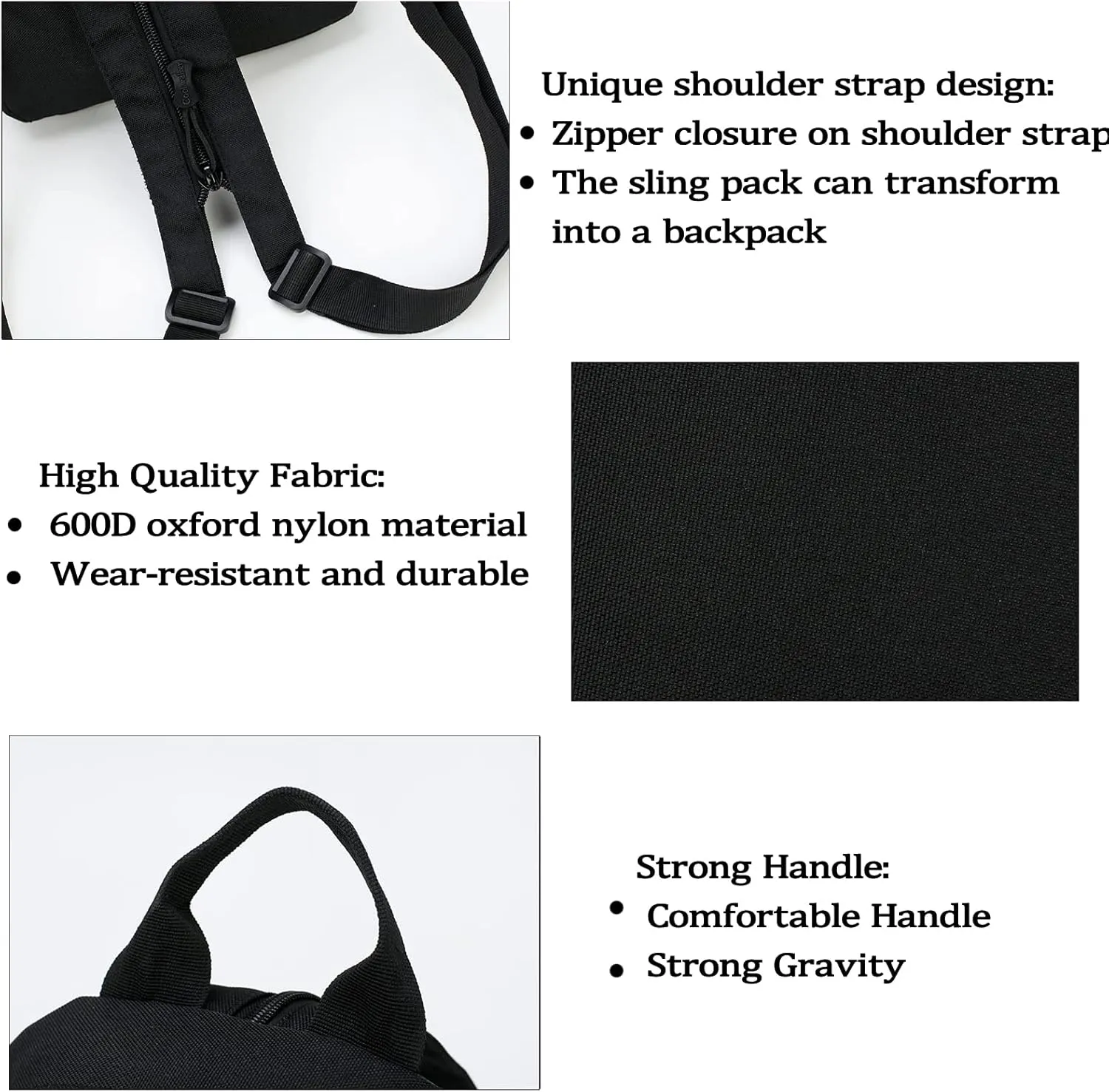 Mini Tactical Backpack, 6L Small Sling Backpacks Shoulder Bag For Running Travel Daypack with Carabiner For Men Women