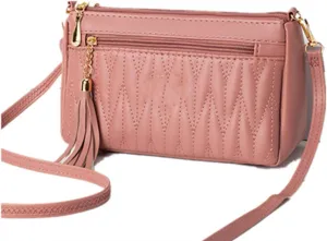 Mini Tassel Small Crossbody Bags for Women PU Leather Travel Handbag Leisure Fashion Mini Messenger Bag